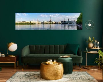 Panorama Outer Alster in Hamburg by Dieter Walther
