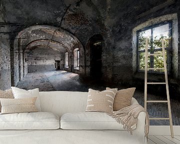 Binnen in een verlaten gevangenis van Digitale Schilderijen