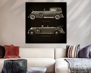 Cadillac V16 Town Car 1933 en Mercedes 770-K Limousine 1938 van Jan Keteleer
