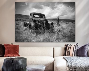 Rusty old pickup truck (in black and white) by Ton van Waard - Pro-Moois