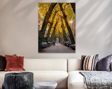 Herbst in einer charmanten historischen Straße in Amsterdam von Teun Janssen