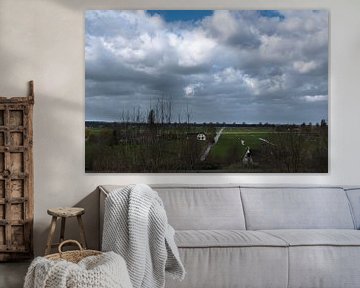 Wolkenhaufen über dem Polder Bethune von Edwin van Amstel