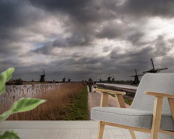 Wolken over Kinderdijk van Edwin van Amstel