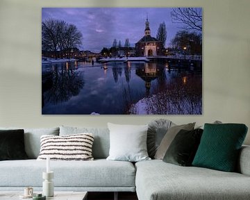 Romantic winter evening in Leiden, Holland by BJ Fleers