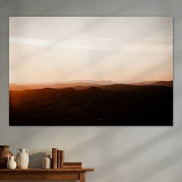 Sonnenuntergang über den Hügeln der Abruzzen