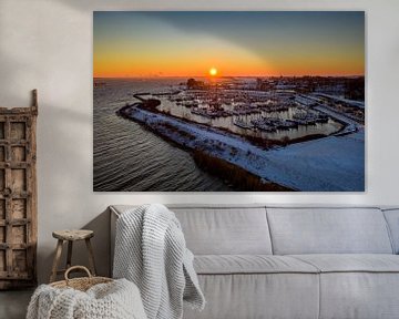 Le port de Willemstad au lever du soleil