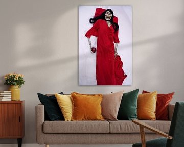 Laatste appelskelet met rode jurk en rode appel van Babetts Bildergalerie