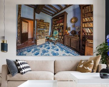 a library in a French castle by Aurelie Vandermeren