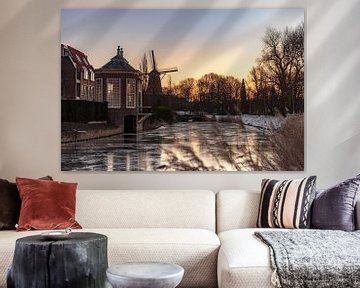 Winterse Zonsopkomst achter het Theehuisje in Middelburg van Percy's fotografie