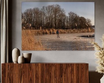 Lonely skater on the ice in Veere by Percy's fotografie