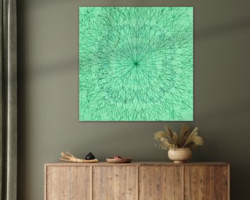Mandala minimal, vert sur Rietje Bulthuis