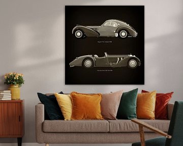 Bugatti 57-SC Atlantic 1938 und Mercedes-Benz SSK-710 1930
