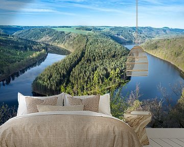 Blick auf die Saale Schleife in Thüringen