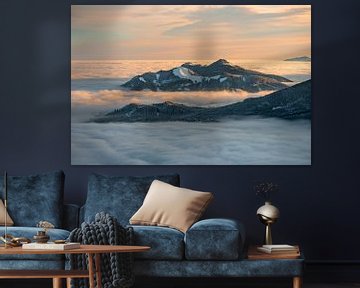 Nebelmeer um die Alpspitz und Edelsberg von Leo Schindzielorz