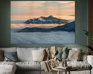 Nebelmeer um die Alpspitz und Edelsberg von Leo Schindzielorz