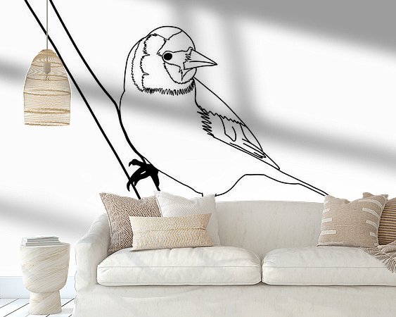 Voorbeeld van het werk in een kamer