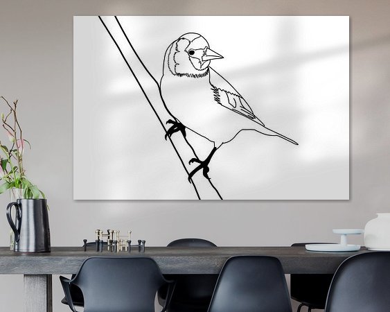 Voorbeeld van het werk in een kamer