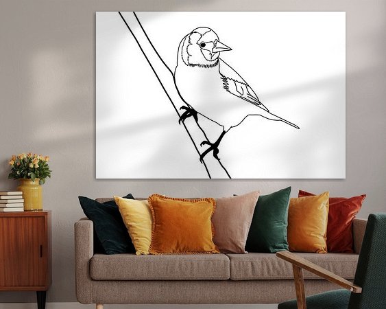 Voorbeeld van het werk in een kamer