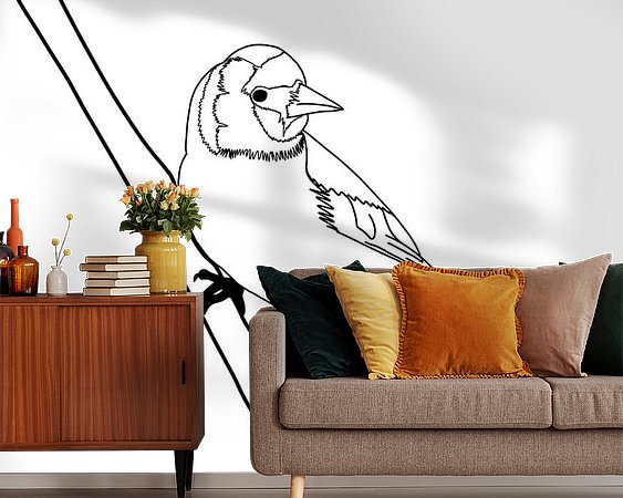 Voorbeeld van het werk in een kamer