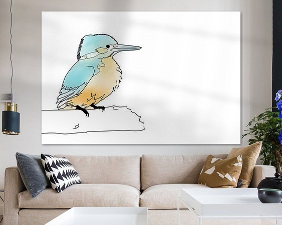 Voorbeeld van het werk in een kamer