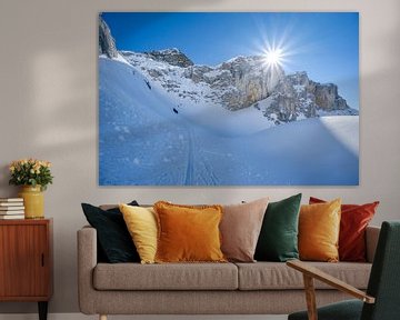 Zwitsers bergmassief in winterkleed van Leo Schindzielorz