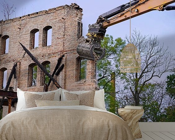 Voorbeeld van het werk in een kamer