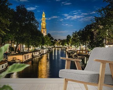 Jordaan richting de Westerkerk "Avond) van Charles Poorter