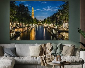 Jordaan richting de Westerkerk "Avond) van Charles Poorter