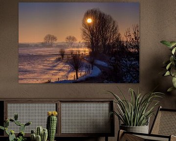 Eiskalter Morgen im Ooijpolder von Erik Bergmans