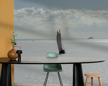 Twee Zeilschepen op de Waddenzee