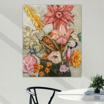 Veldboeket met tulpen van Tanja Koelemij