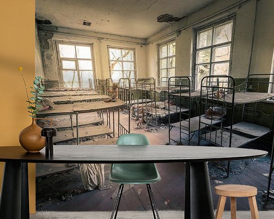 Voorbeeld van het werk in een kamer