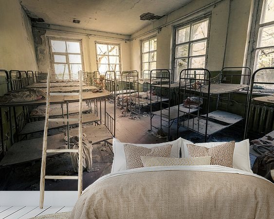 Voorbeeld van het werk in een kamer