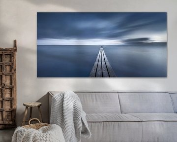 Kleine steiger aan de Oostzee zwart-wit van Voss Fine Art Fotografie