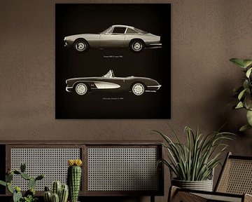 Ferrari 250GT Lusso 1963 en Chevrolet Corvette C1 1960