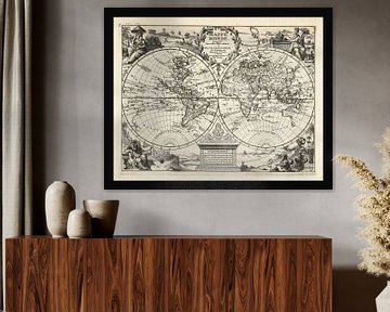 Oude wereldkaart van omstreeks 1625