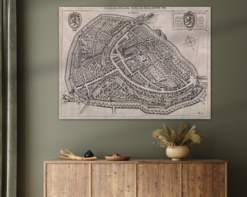 Old map of Schiedam from around 1600. by Gert Hilbink