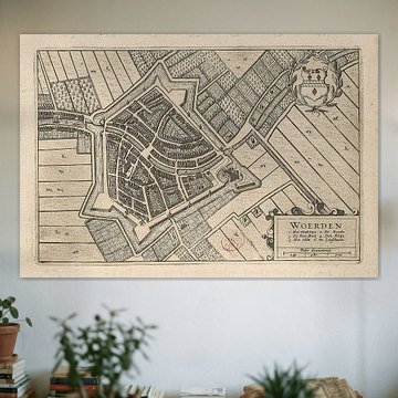 Old map of Woerden from around 1652.