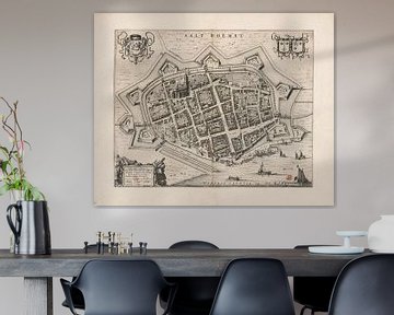 Old map of Zaltbommel from around 1652. by Gert Hilbink