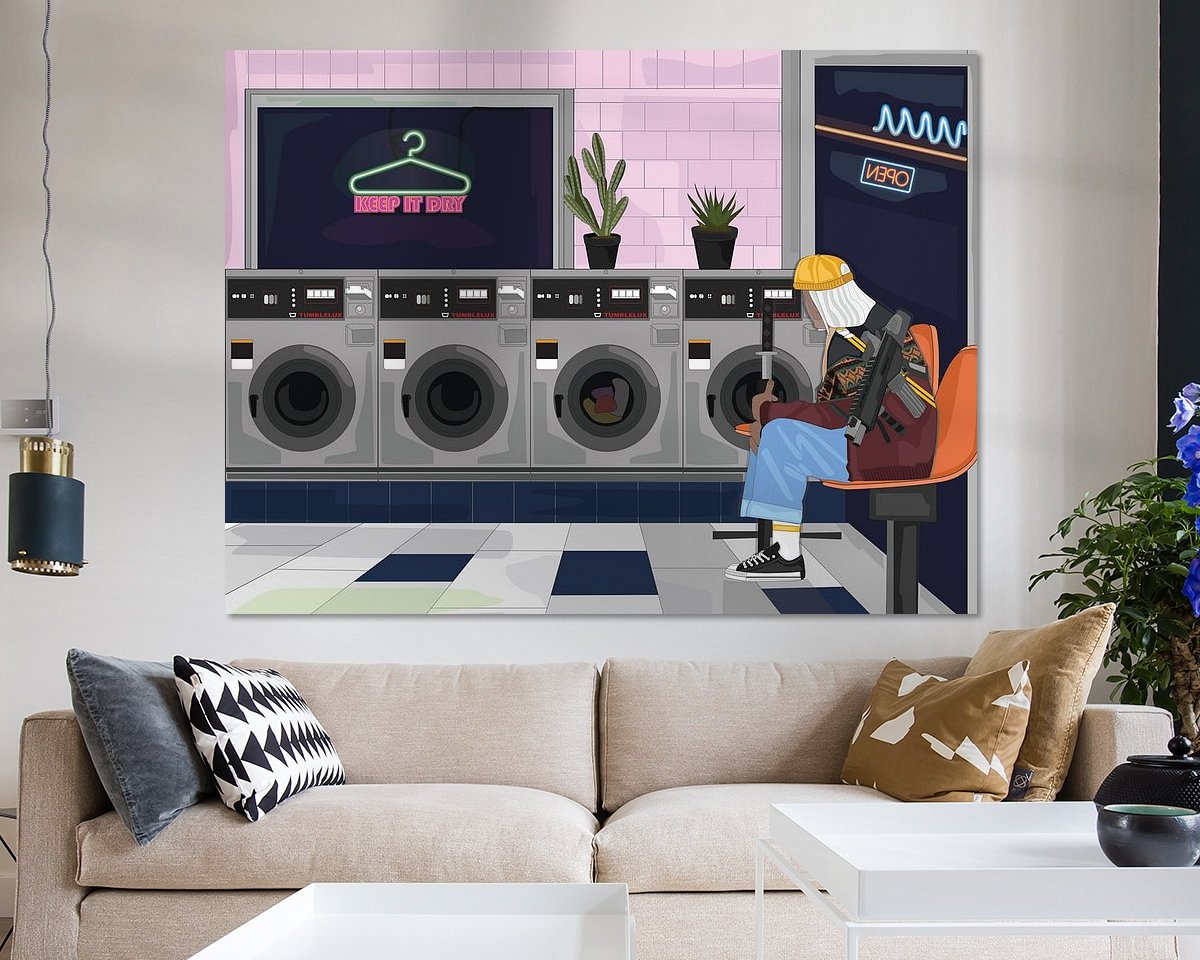 Voorbeeld van het werk in een kamer