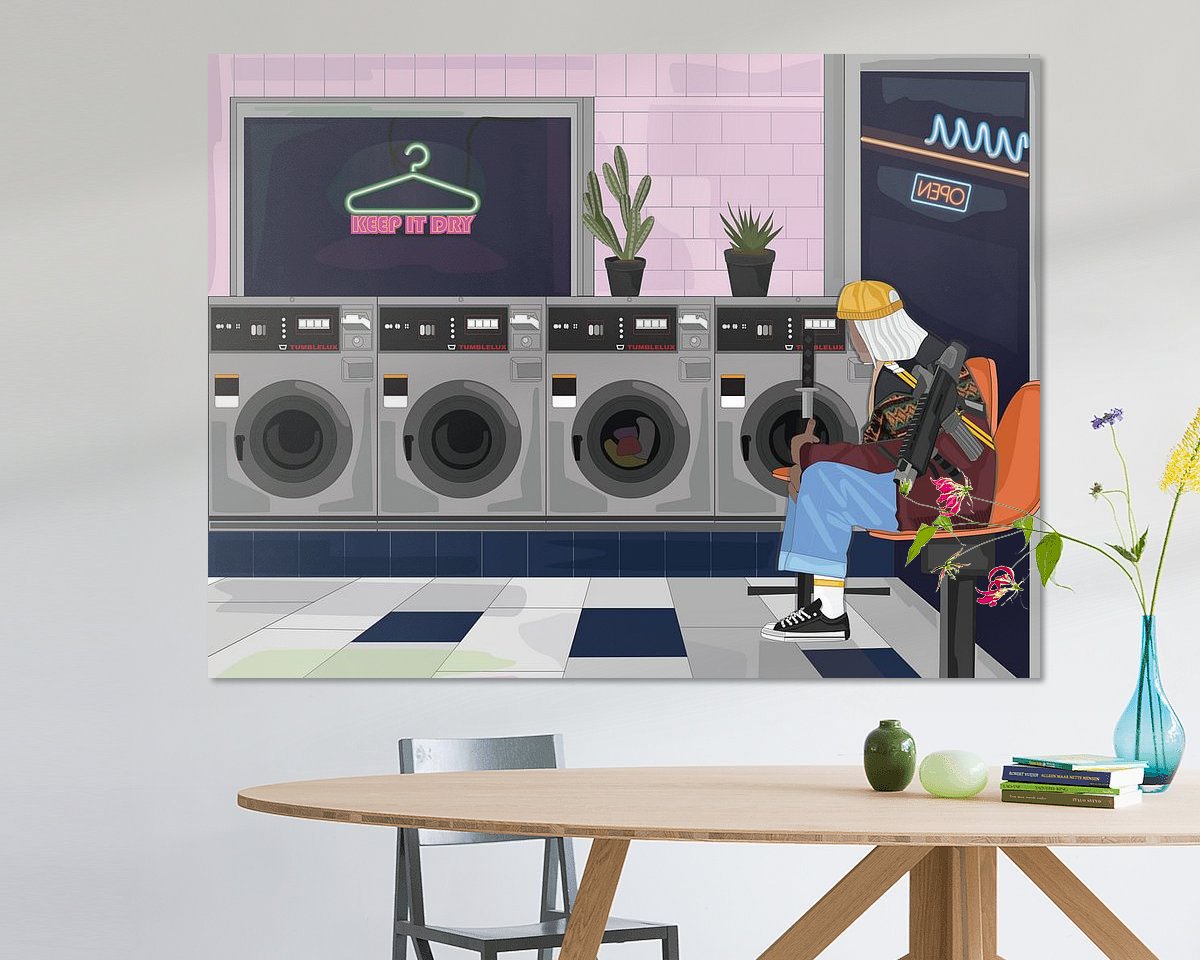 Voorbeeld van het werk in een kamer