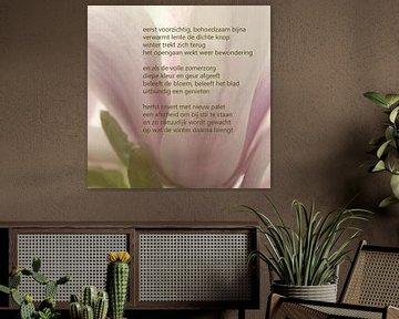 Magnolia met poëzie sur Bargo Kunst