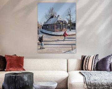 schaatsers in Giethoorn van Henri van Rheenen