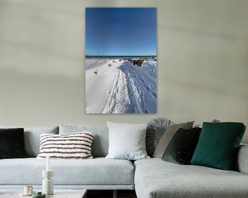 Duinen in de sneeuw, strand in Juliusruh op het eiland Rügen van GH Foto & Artdesign