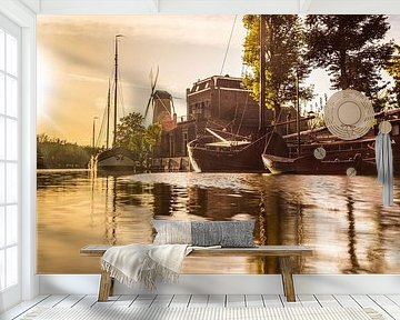 Old Dutch ships on the Turfsingel in Gouda by Lima Fotografie