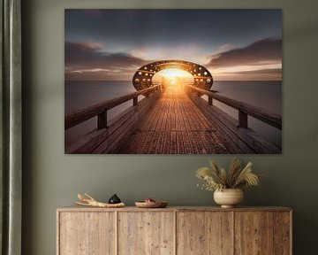 Zonsopgang op de pier van Kellenhusen aan de Oostzee van Voss Fine Art Fotografie