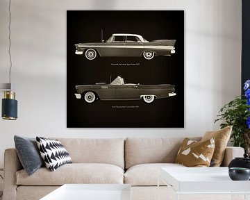 Plymouth Belvedere Sport Sedan 1957 en Ford Thunderbird Cabriolet 1957 van Jan Keteleer
