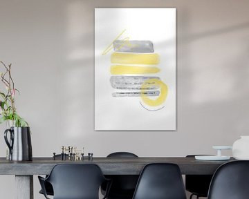 Waterverf Vormen Nr. 1 Illuminating Yellow & Ultimate Grey van Melanie Viola