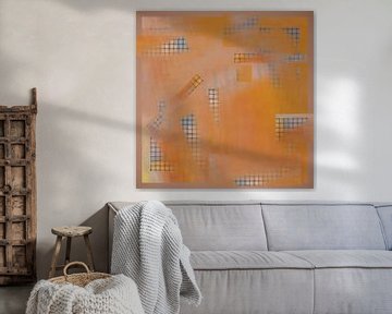 Motif abstrait de tissage orange sur Greta Lipman