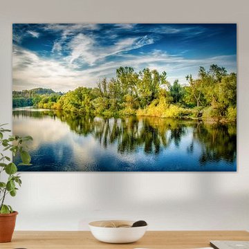 Reflection of the river Ruhr near Mülheim